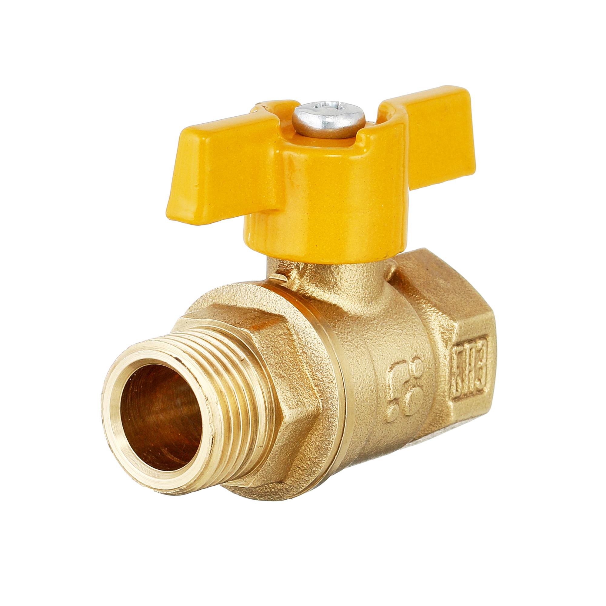 Кран шаровый латунныйБАЗ  11б27п газ ВР/НР Ду 25 (1") Ру 40 бабочка 