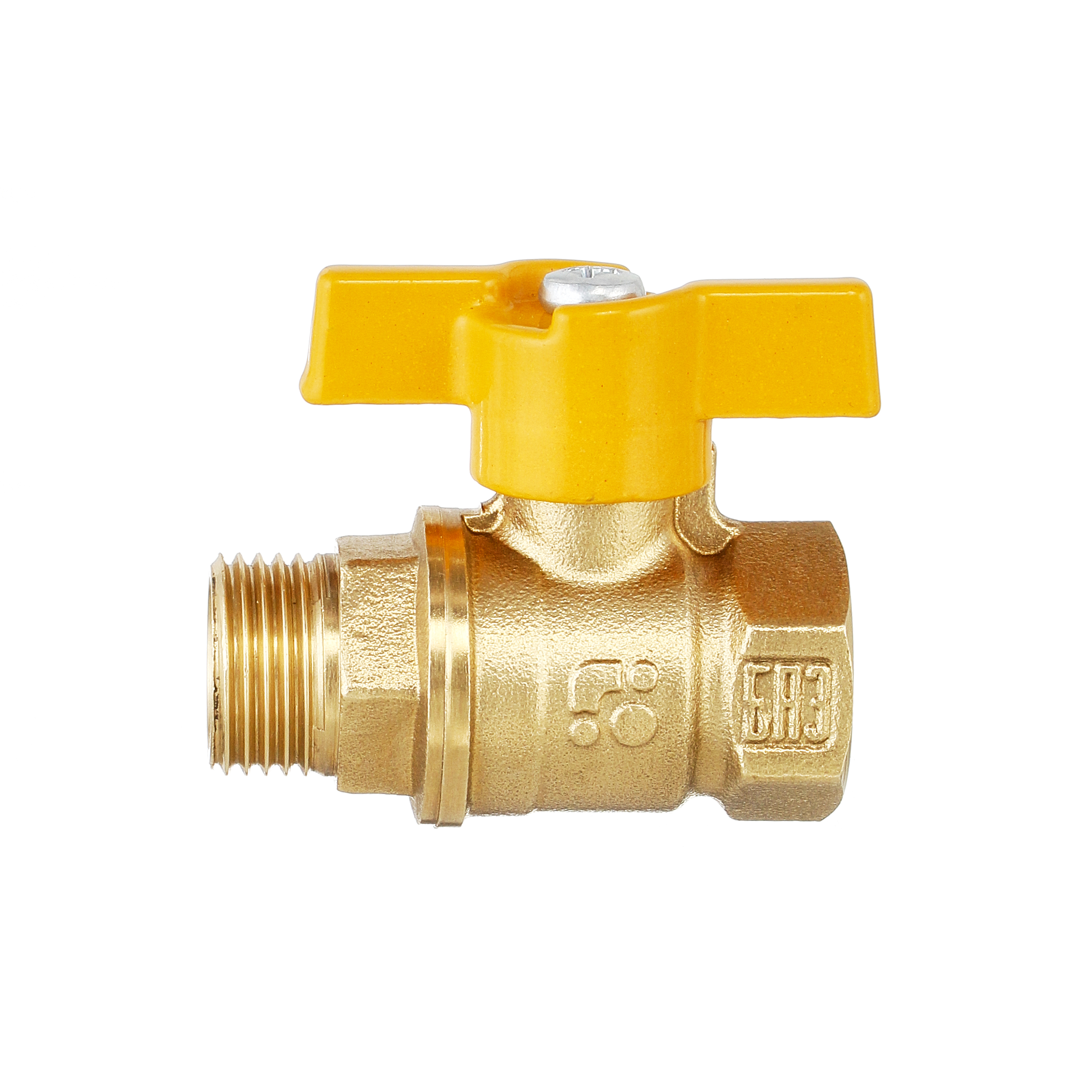 Кран шаровый латунныйБАЗ  11б27п газ ВР/НР Ду 25 (1") Ру 40 бабочка 